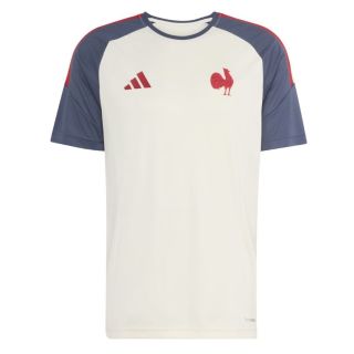 T-shirt Rugby Performance France FFR Cr&egrave;me Adidas Homme