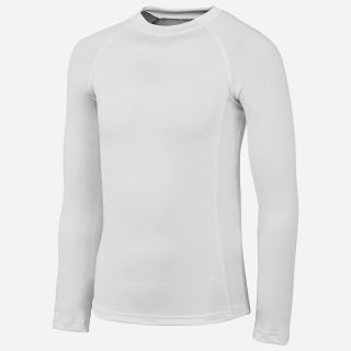 Sous-maillot thermique rugby blanc manches longues coupe ajust&eacute;e adulte
