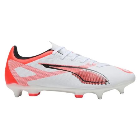 Chaussures Rugby Ultra 5 Play MxSG Crampons Hybrides Terrain Blanc/Rouge - Puma