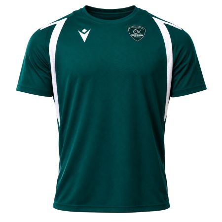T-shirt entraînement rugby vert Section Paloise Staff enfant Macron vue avant