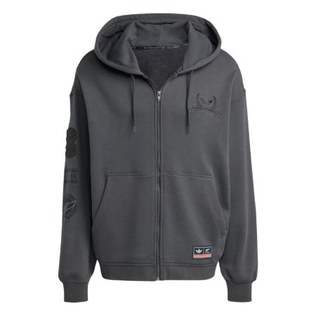 Sweat zippé à capuche rugby All Blacks gris adidas Originals