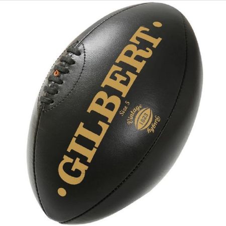 Ballon Rugby Cuir Vintage Noir Taille Mini - Gilbert