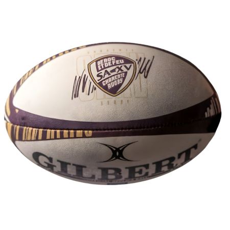 Ballon rugby réplique Soyaux Angoulême Gilbert taille 5 cousu main