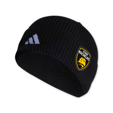 Bonnet noir Stade Rochelais Adidas écusson brodé maille technique supporter