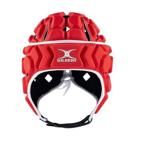 Casque rugby Gilbert Octane rouge blanc adulte protection 3*