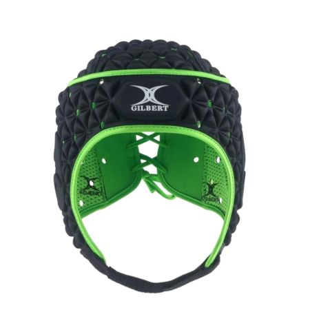 Casque rugby Gilbert Ignite junior noir vue face