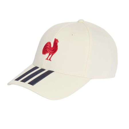 Casquette rugby France crème adidas vue face logo Performance brodé