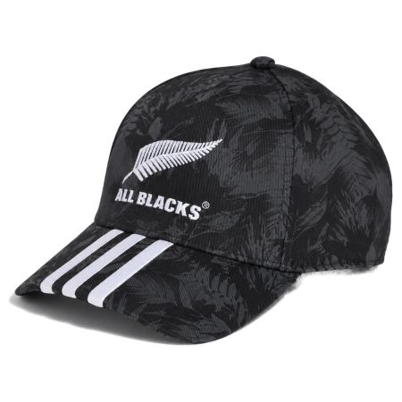 Casquette rugby enfant All Blacks noire broderie fougère argentée Adidas vue face