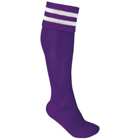 Chaussettes Rugby Violet / Rayures Blanches - ProAct