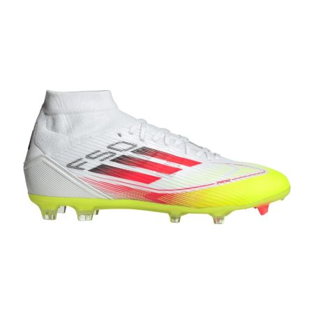 Chaussures Rugby Femme F50 League FG/MG Crampons Moulés Terrain Sec Blanc/Fluo/Rouge - Adidas