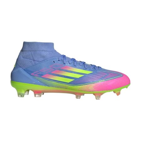 Chaussures Rugby Femme F50 Pro FG Crampons Moulés Terrain Sec Bleu/Fluo/Rose - Adidas