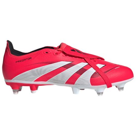 Chaussures Rugby Predator League SG Languette Rabattue Crampons Hybrides Tout Terrain Rouge/Blanc - Adidas