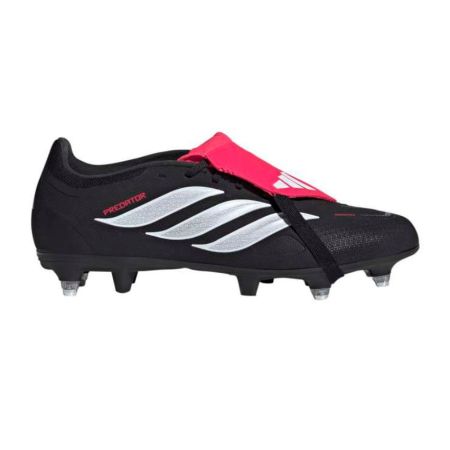 Chaussures Rugby Predator League SG Languette Rabattue Crampons Hybrides Tout Terrain Noir/Rouge - Adidas