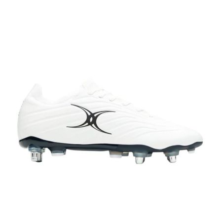 Chaussures rugby Icon X 6S blanche crampons hybrides  - Gilbert