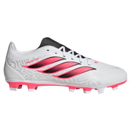 Chaussures Adidas Predator Club FG/MG blanc turquoise vue latérale extérieure