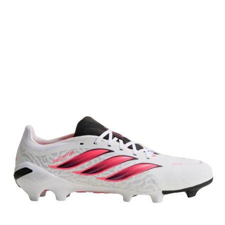 Chaussures rugby Adidas Predator League FG blanc turquoise vue arrière crampons moulés