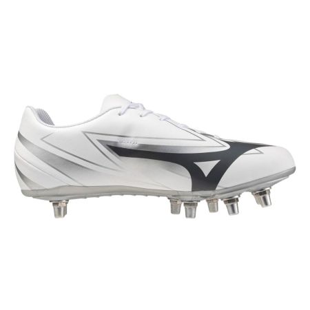 Chaussures Rugby Vissées Waitangi Club Blanc et gris - Terrain Gras - Mizuno