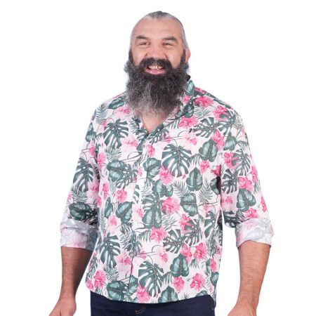 Chemise manches longues Tropical Rugby blanc cassé Rugby - Ruckfield