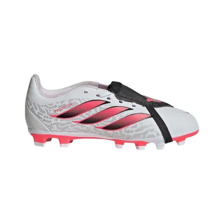 Chaussures Adidas Predator Club FG enfant blanc turbo noir vue profil droit