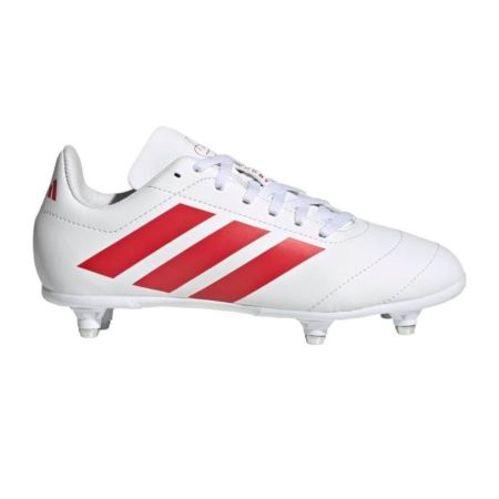 Chaussure rugby Adidas RS-15 Junior SG blanche vue trois-quarts avant