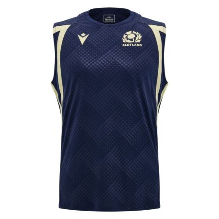 Débardeur entraînement rugby Écosse 2026/27 Macron bleu marine