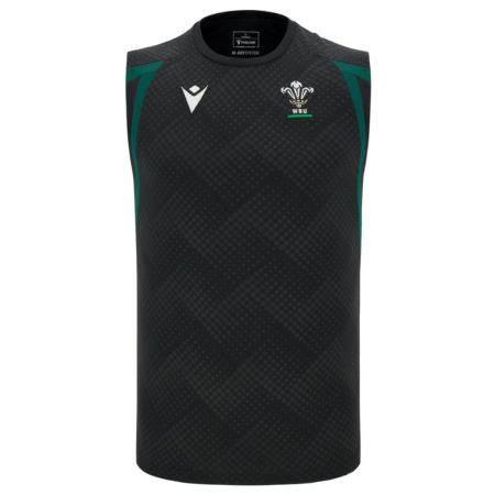 Débardeur entraînement rugby Pays de Galles noir Macron micromesh dos