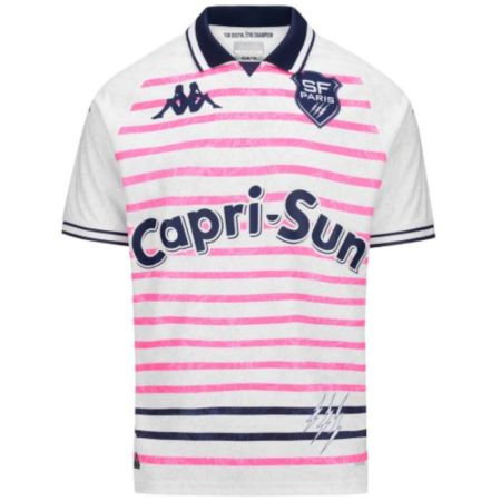 Maillot Rugby Kombat Third Stade Francais Paris Enfant 2024/2025 Blanc - Kappa
