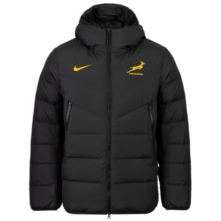 Doudoune rugby Springboks Nike noire capuche amovible écusson brodé