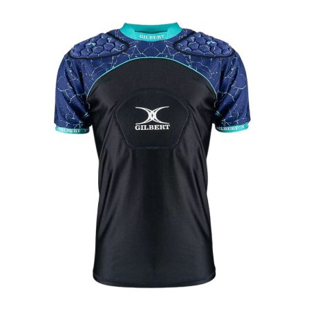 Épaulière rugby Atomic V3 noir et bleu Gilbert