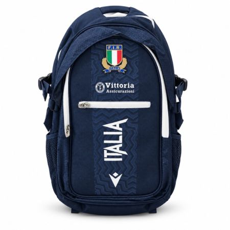 Sac à dos Shuttle Macron Italie 2026/27 marine vue face écusson FIR