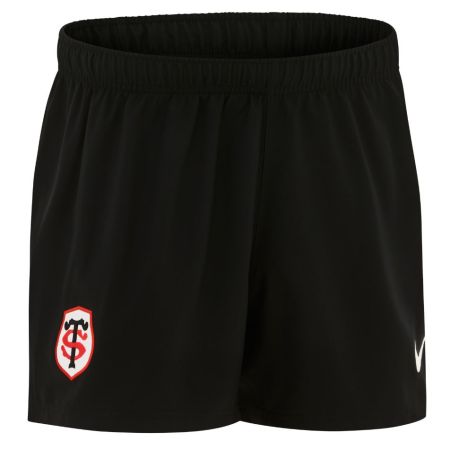 Détail écusson brodé Stade Toulousain short Nike stadium noir
