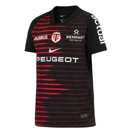 Vue dos maillot rugby enfant Stade Toulousain Nike Stadium noir rayures rouges