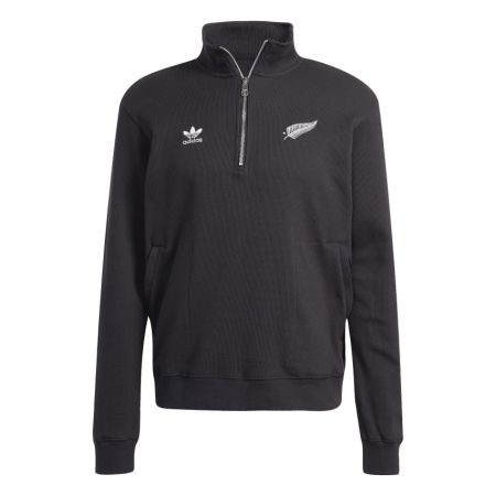 Sweat 1/2 Zip Rugby Noir All Blacks Original - Adidas