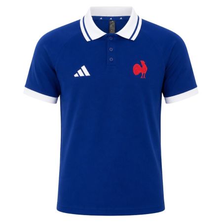 Polo Travel XV France femme bleu Mystery Ink Adidas vue de face