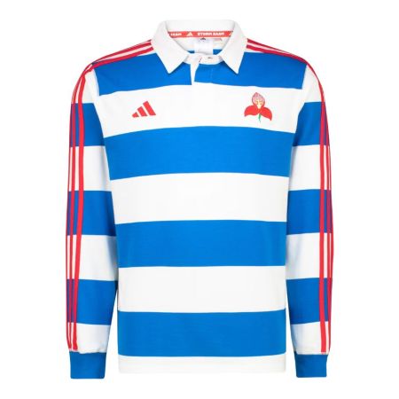 Polo Stormers Heritage Adidas coton bleu royal blanc col contrasté