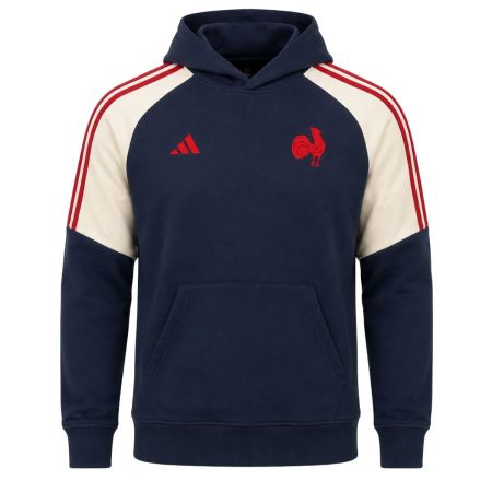 Sweat à capuche rugby FFR enfant bleu marine ombre adidas
