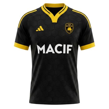 Maillot rugby enfant noir jaune Stade Rochelais Adidas domicile 2627
