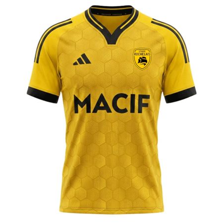 Maillot rugby enfant Stade Rochelais extérieur jaune Adidas 2026/27