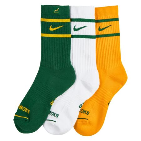 Lot 3 paires chaussettes Nike Springboks jaune vert blanc détail