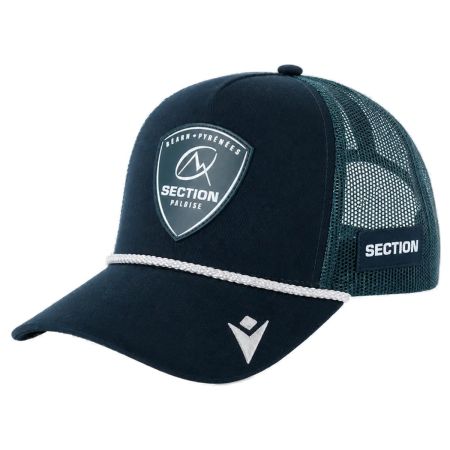 Casquette trucker verte Section Paloise Macron coton polyester filet respirant
