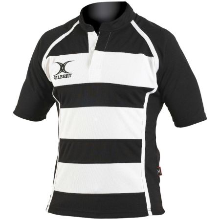 Maillot Rugby Entrainement Raye X ACT II Noir Blanc - Gilbert