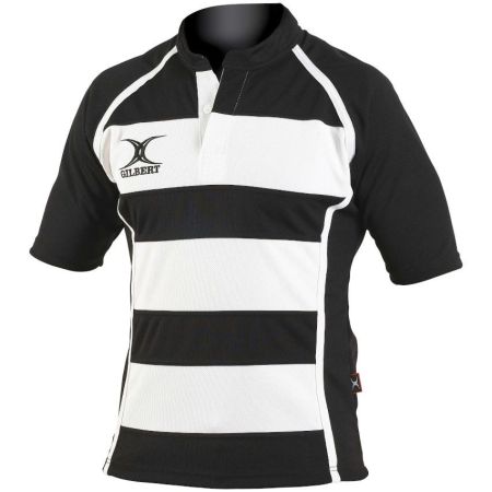 Maillot Rugby Enfant XACT II RAY Noir et Blanc - GILBERT