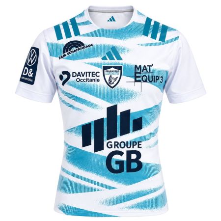 Maillot rugby extérieur Colomiers 2026-2027 Adidas face avant