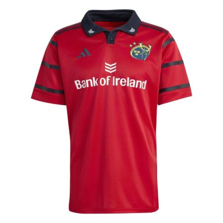 Maillot Munster Rugby domicile 2025 rouge Adidas blason doré face