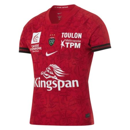 Maillot rugby RCT Toulon domicile 2026-2027 Nike rouge noir vue face