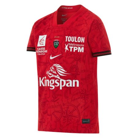 Maillot domicile enfant RC Toulon 2026-2027 rouge Nike vue face