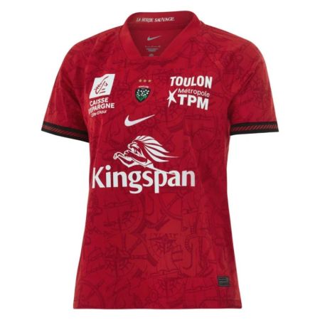 Maillot rugby femme RC Toulon domicile rouge noir Nike 2026