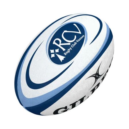 Mini ballon rugby Gilbert RC Vannes cousu main vessie latex