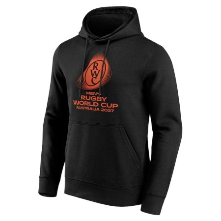 Sweat capuche noir logo Coupe du Monde Rugby Australie 2027 face