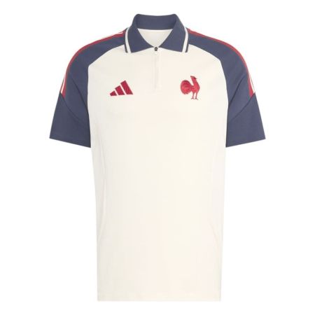 Polo Rugby France Adidas FFR Entraînement 2027 Cream White